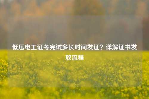 低压电工证考完试多长时间发证？详解证书发放流程-图1
